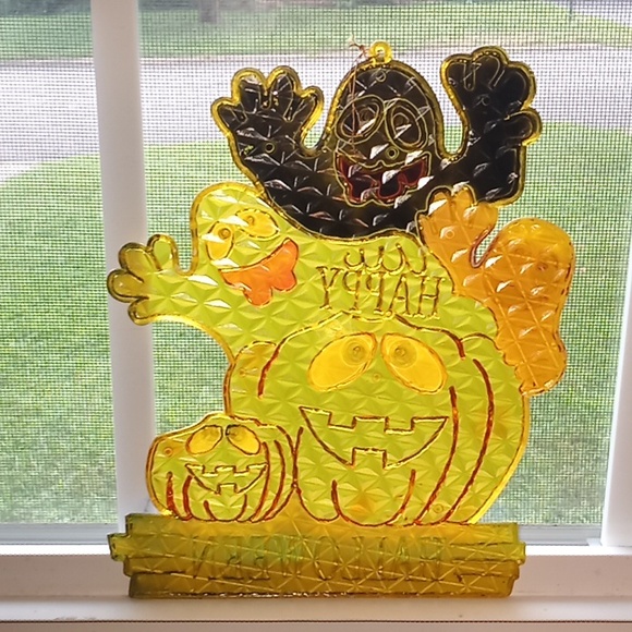 Vintage Pumpkin Time KMart Halloween Suncatcher - Picture 8 of 9
